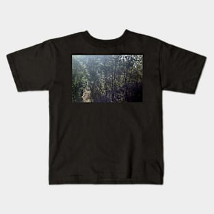 Great Blue Heron in flight at Trojan pond, near Goble, Oregon Kids T-Shirt